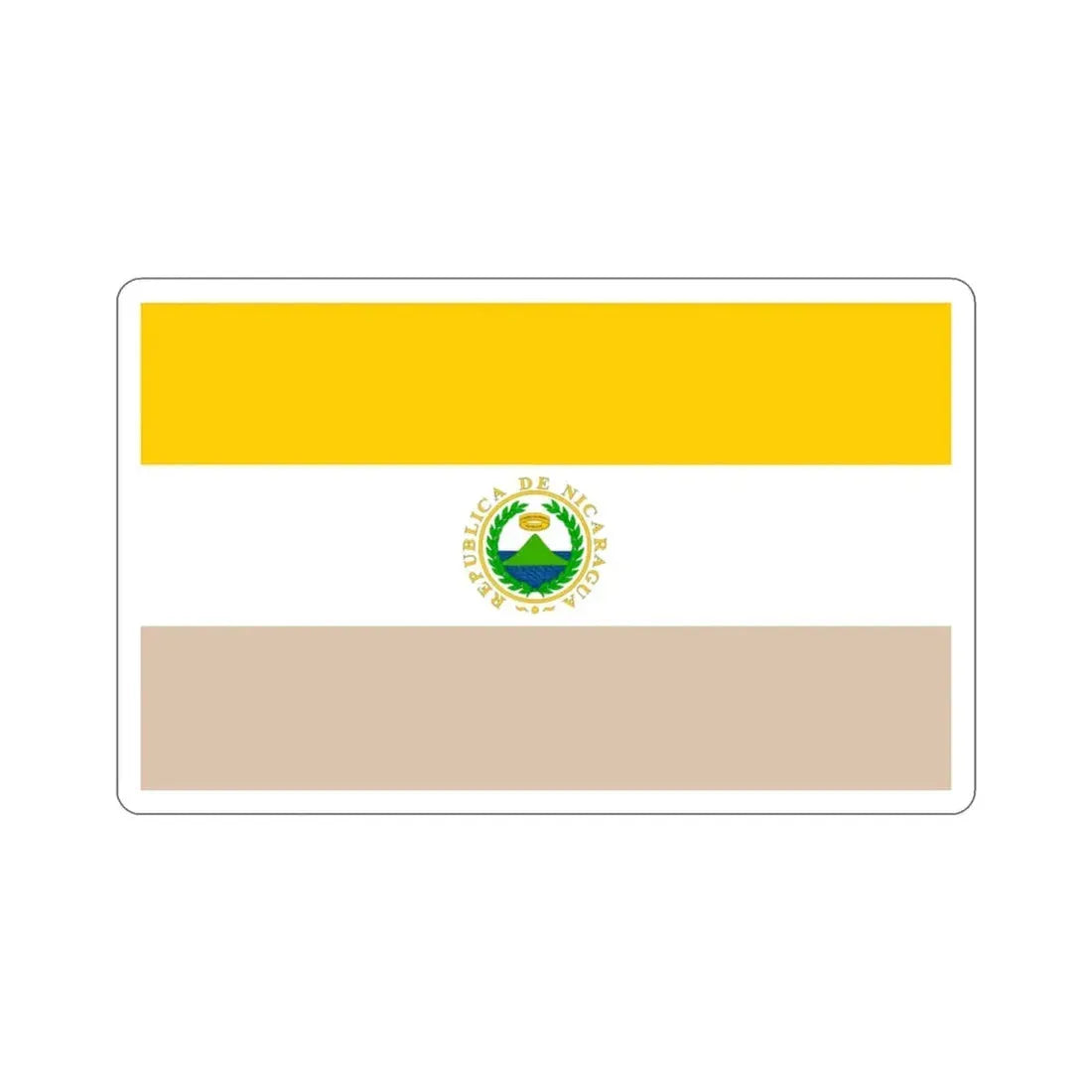 State Flag of Nicaragua (1854-1858) STICKER Vinyl Die-Cut Decal 3 Inch - The Sticker Space