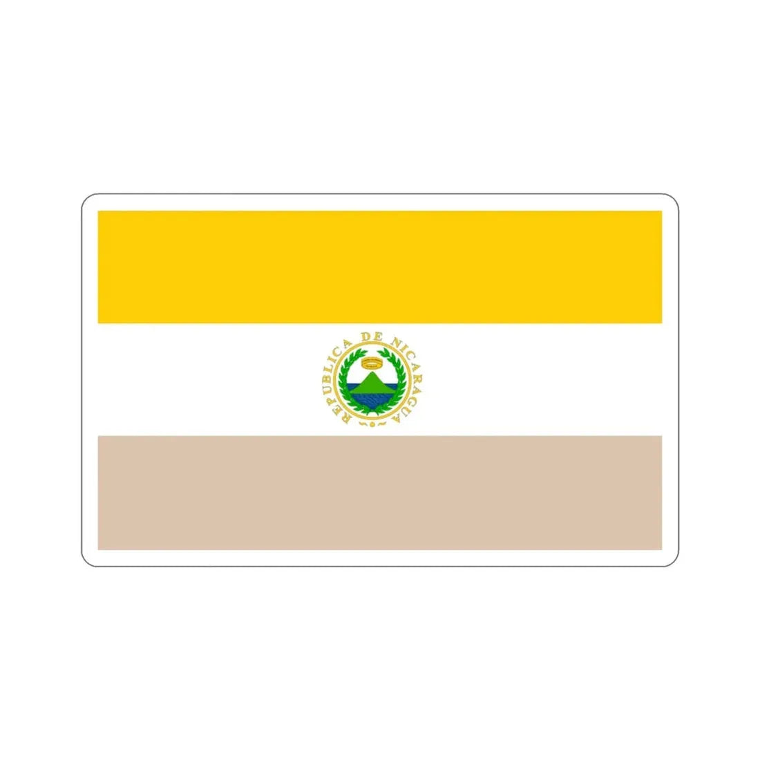 State Flag of Nicaragua (1854-1858) STICKER Vinyl Die-Cut Decal 3 Inch - The Sticker Space