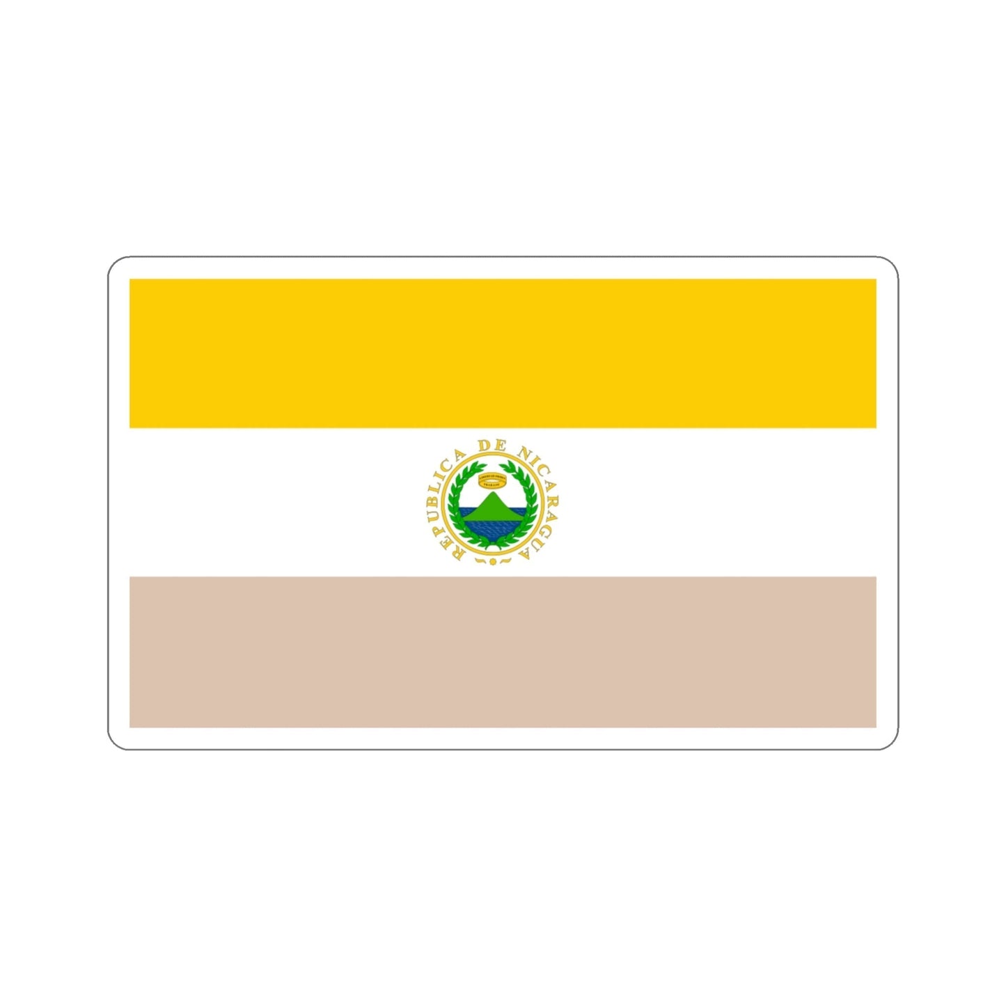 State Flag of Nicaragua (1854-1858) STICKER Vinyl Die-Cut Decal-4 Inch-The Sticker Space