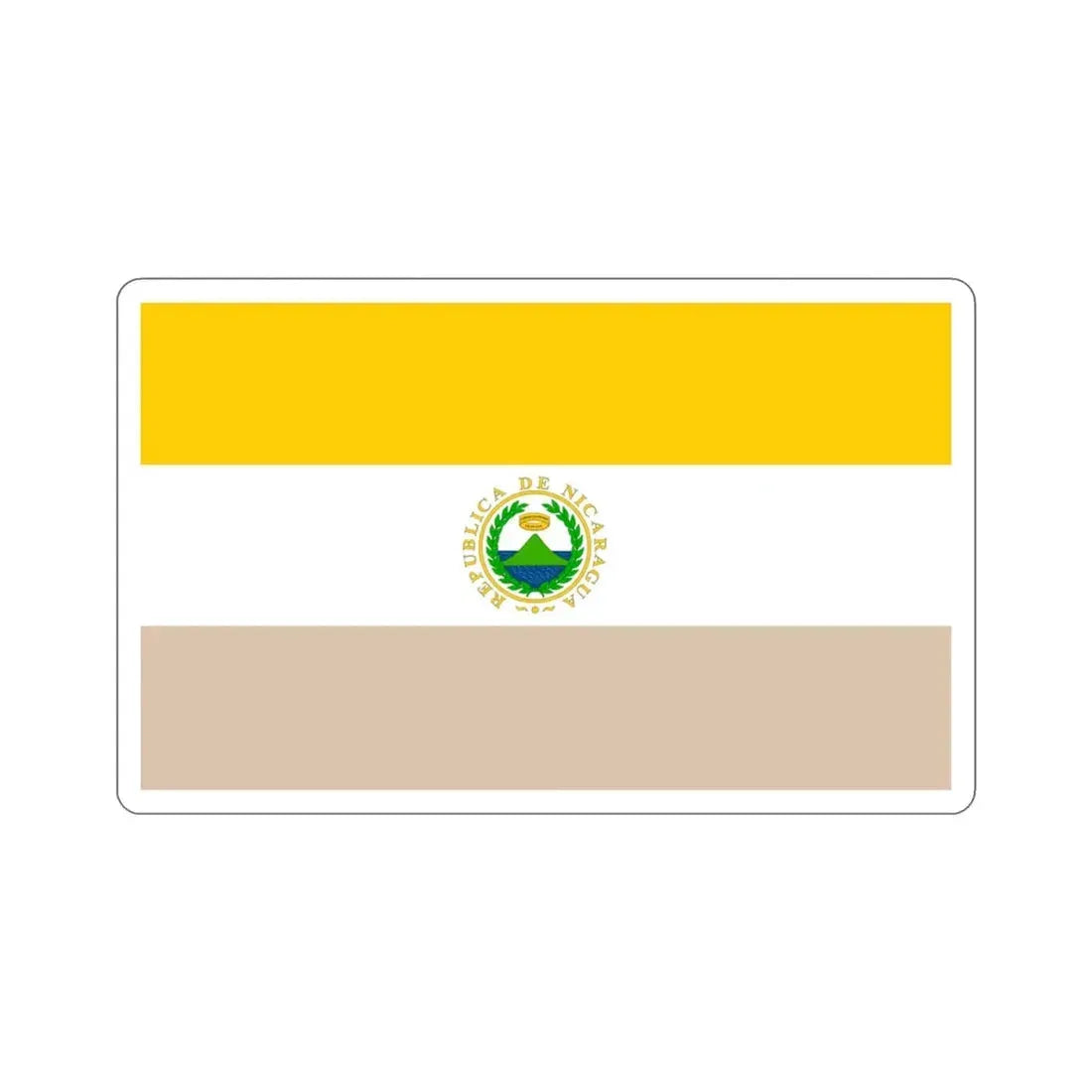 State Flag of Nicaragua (1854-1858) STICKER Vinyl Die-Cut Decal 4 Inch - The Sticker Space