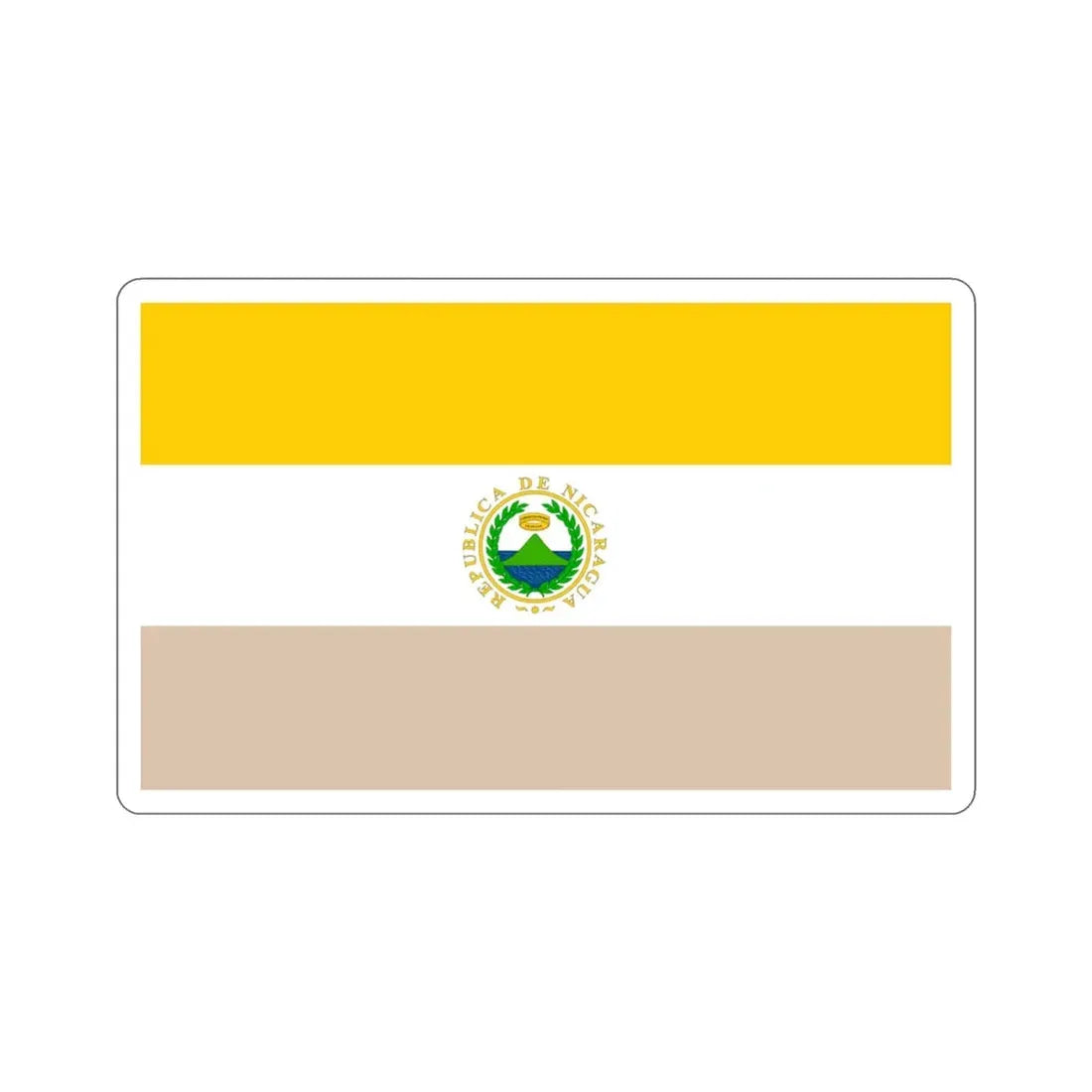 State Flag of Nicaragua (1854-1858) STICKER Vinyl Die-Cut Decal 4 Inch - The Sticker Space