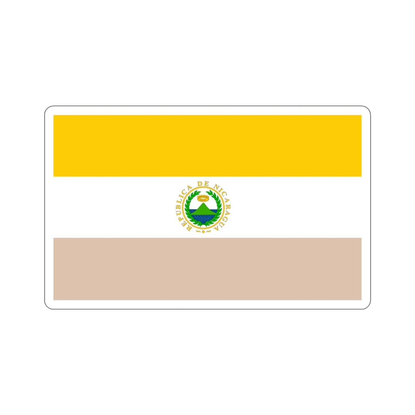 State Flag of Nicaragua (1854-1858) STICKER Vinyl Die-Cut Decal-5 Inch-The Sticker Space