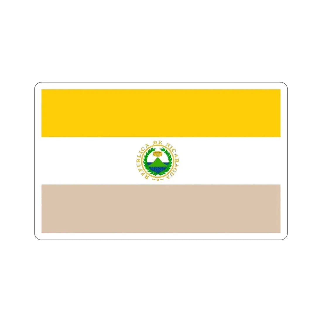 State Flag of Nicaragua (1854-1858) STICKER Vinyl Die-Cut Decal 5 Inch - The Sticker Space