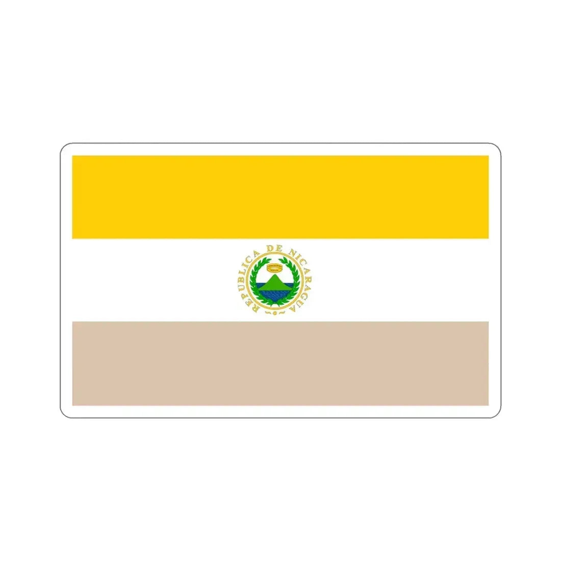 State Flag of Nicaragua (1854-1858) STICKER Vinyl Die-Cut Decal 6 Inch - The Sticker Space