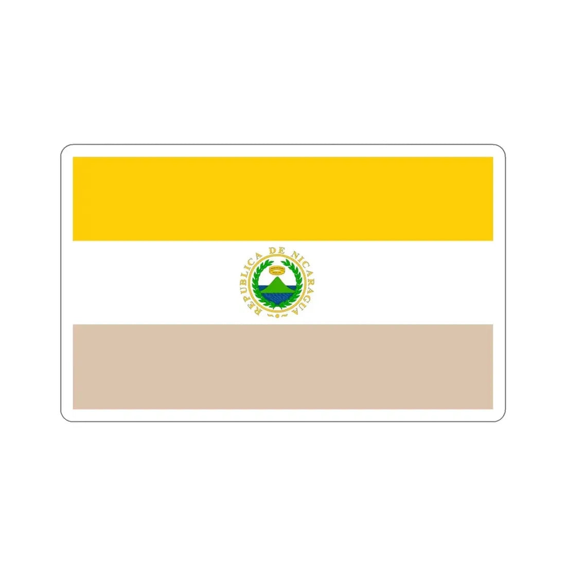 State Flag of Nicaragua (1854-1858) STICKER Vinyl Die-Cut Decal 6 Inch - The Sticker Space