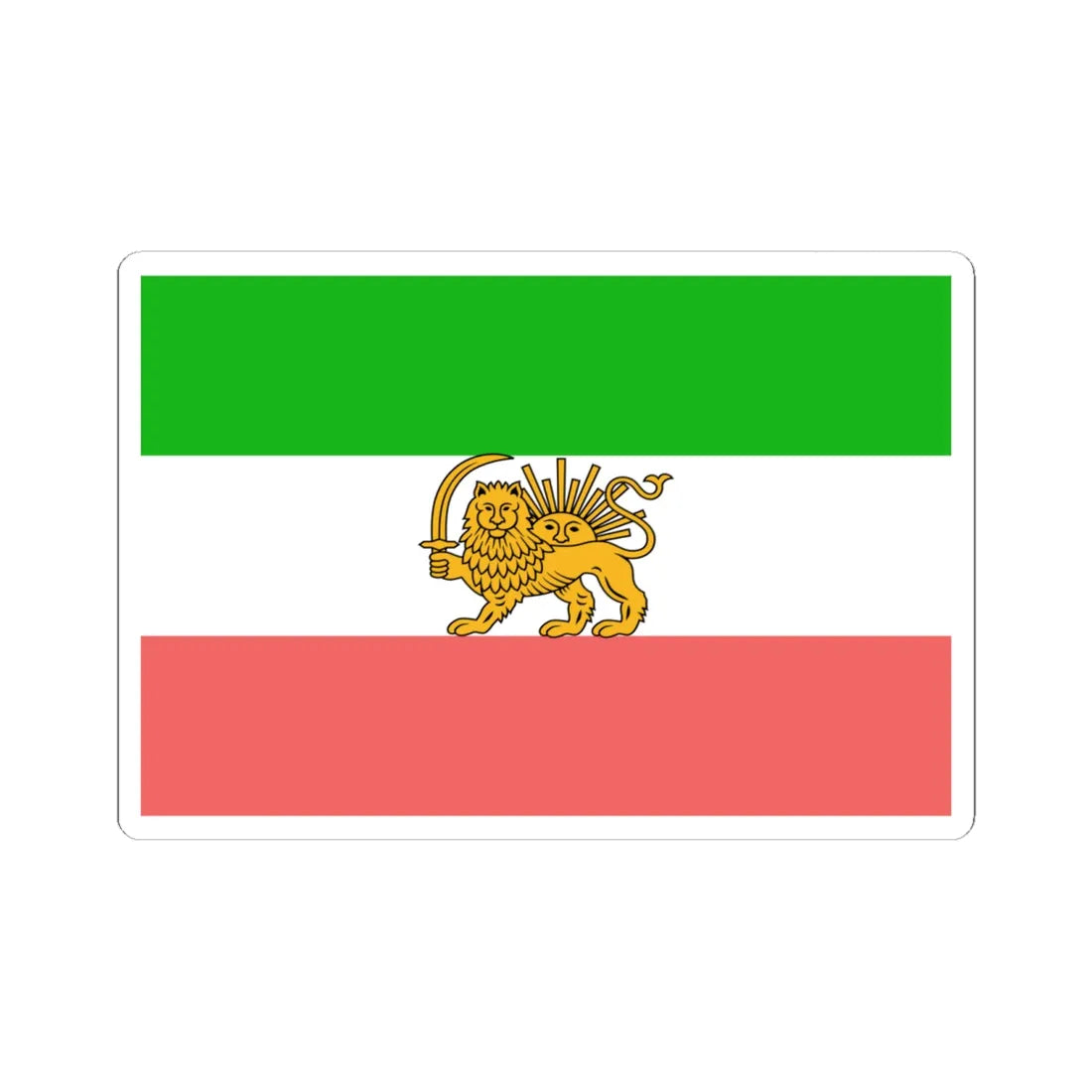 State flag of Persia 1907-1933 3-2 (Iran) STICKER Vinyl Kiss-Cut Decal 6 Inch White - The Sticker Space