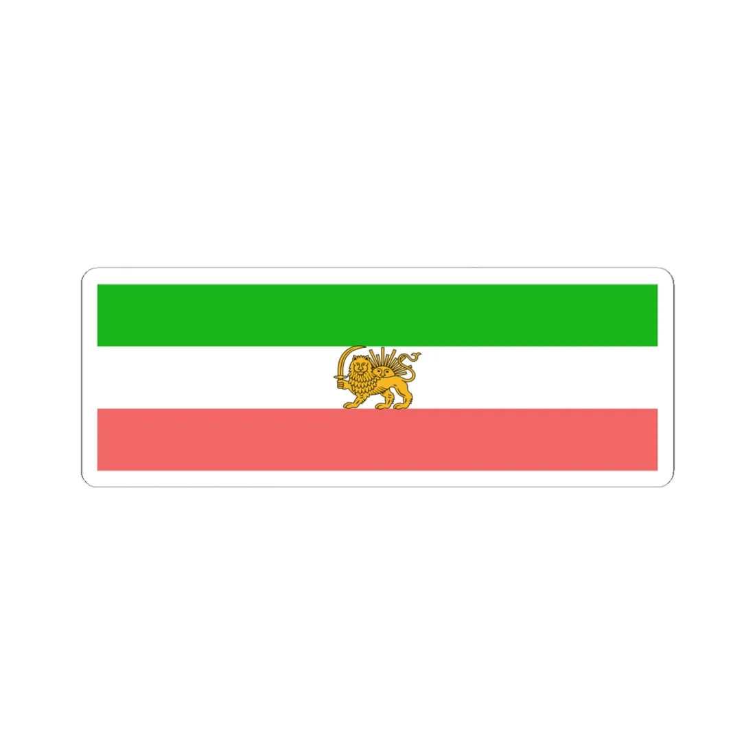State flag of Persia 1907-1933 (Iran) STICKER Vinyl Kiss-Cut Decal 4 Inch White - The Sticker Space