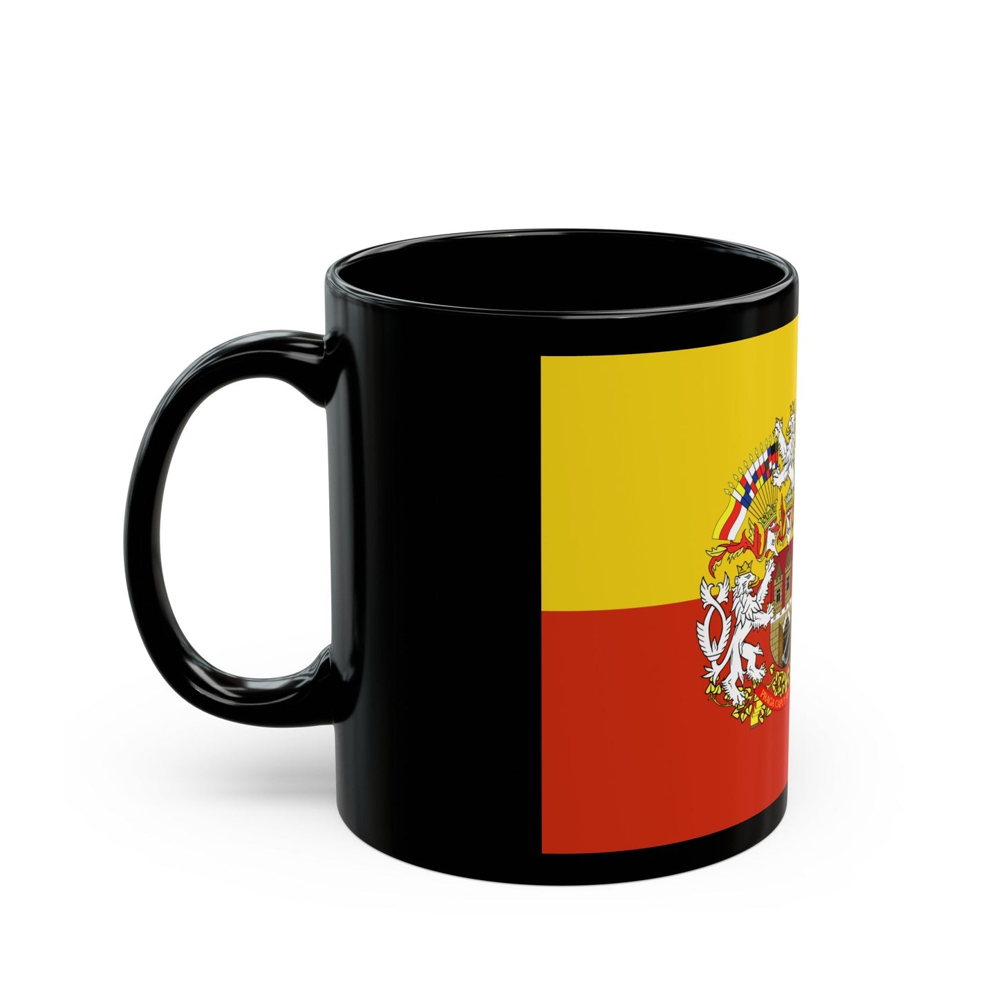 State Flag of Prague Czech Republic - Black Coffee Mug-The Sticker Space