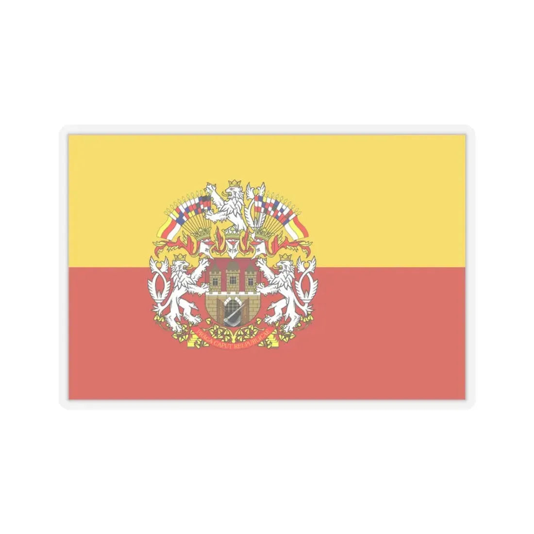 State Flag of Prague Czech Republic - STICKER Vinyl Kiss-Cut Decal 3 Inch Transparent - The Sticker Space