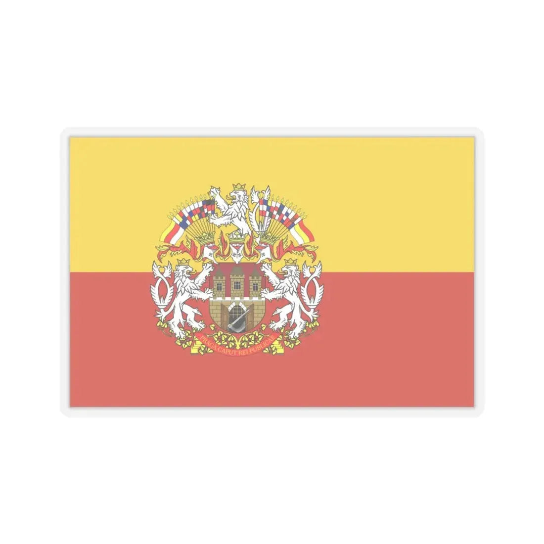 State Flag of Prague Czech Republic - STICKER Vinyl Kiss-Cut Decal 4 Inch Transparent - The Sticker Space