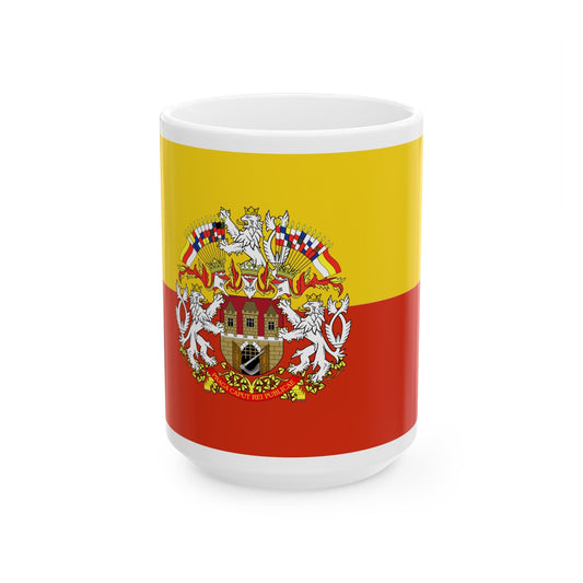 State Flag of Prague Czech Republic - White Coffee Mug-15oz-The Sticker Space