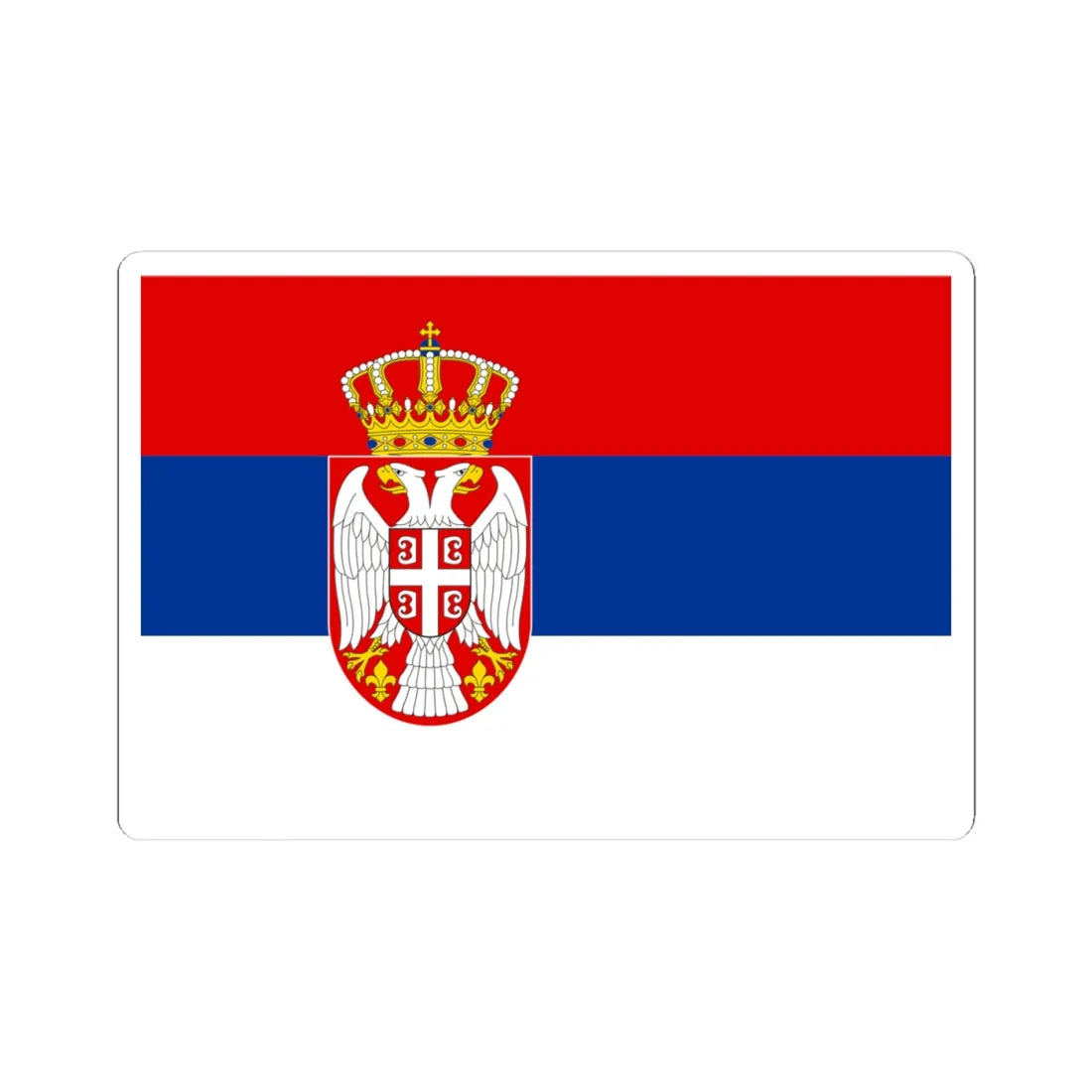 State Flag of Serbia (Serbia) STICKER Vinyl Kiss-Cut Decal 4 Inch White - The Sticker Space