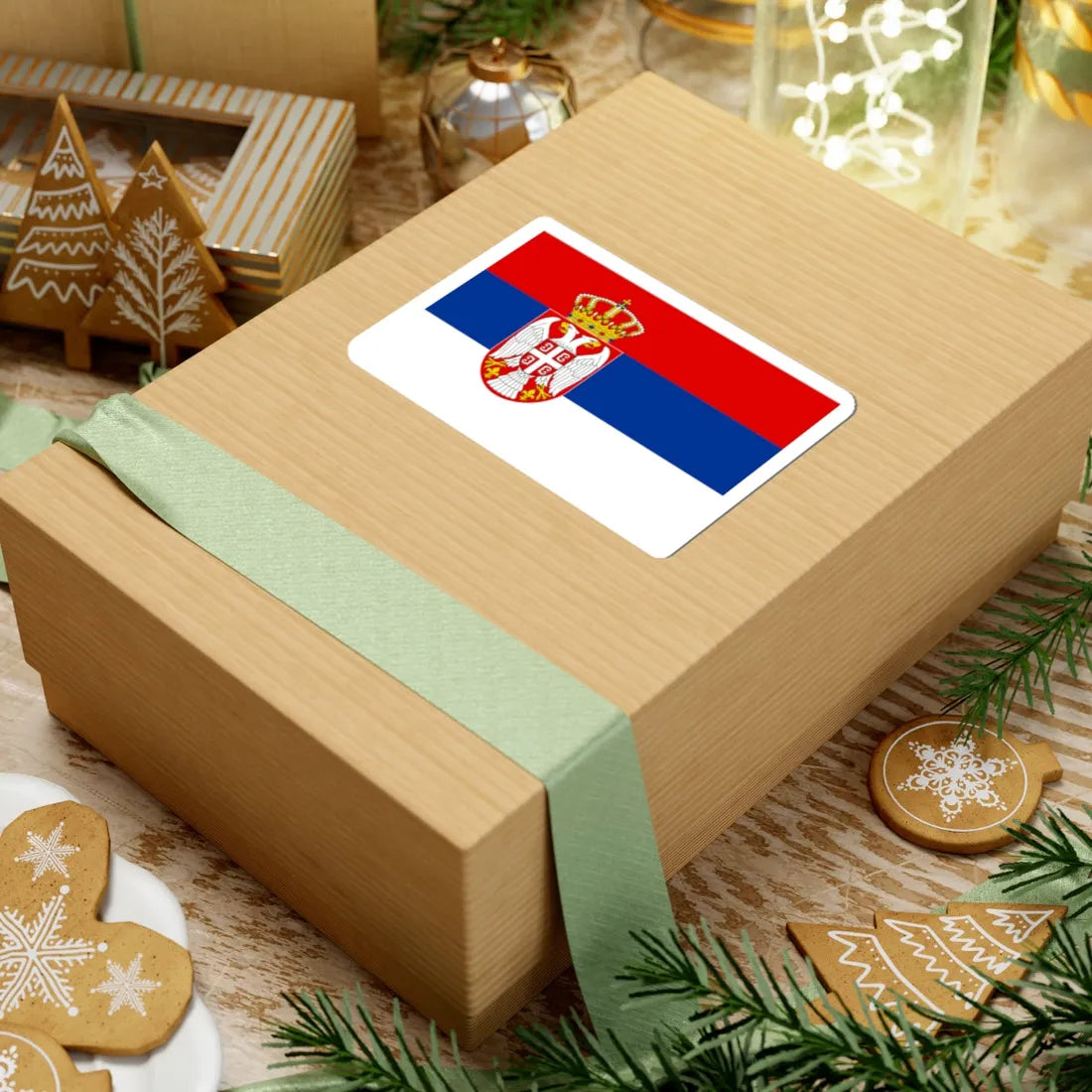 State Flag of Serbia (Serbia) STICKER Vinyl Kiss-Cut Decal - The Sticker Space