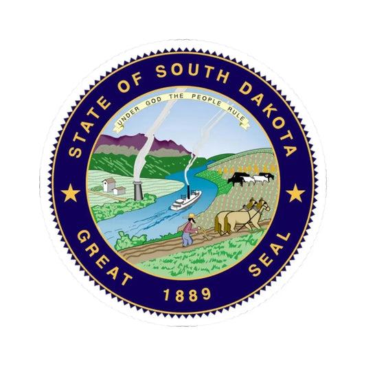 State Seal of South Dakota (United States) STICKER Vinyl Kiss-Cut Decal 2 Inch White - The Sticker Space