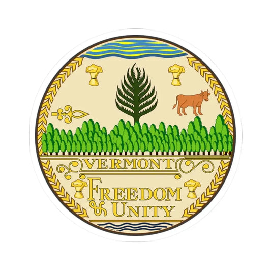 State Seal of Vermont (United States) STICKER Vinyl Kiss-Cut Decal 2 Inch White - The Sticker Space