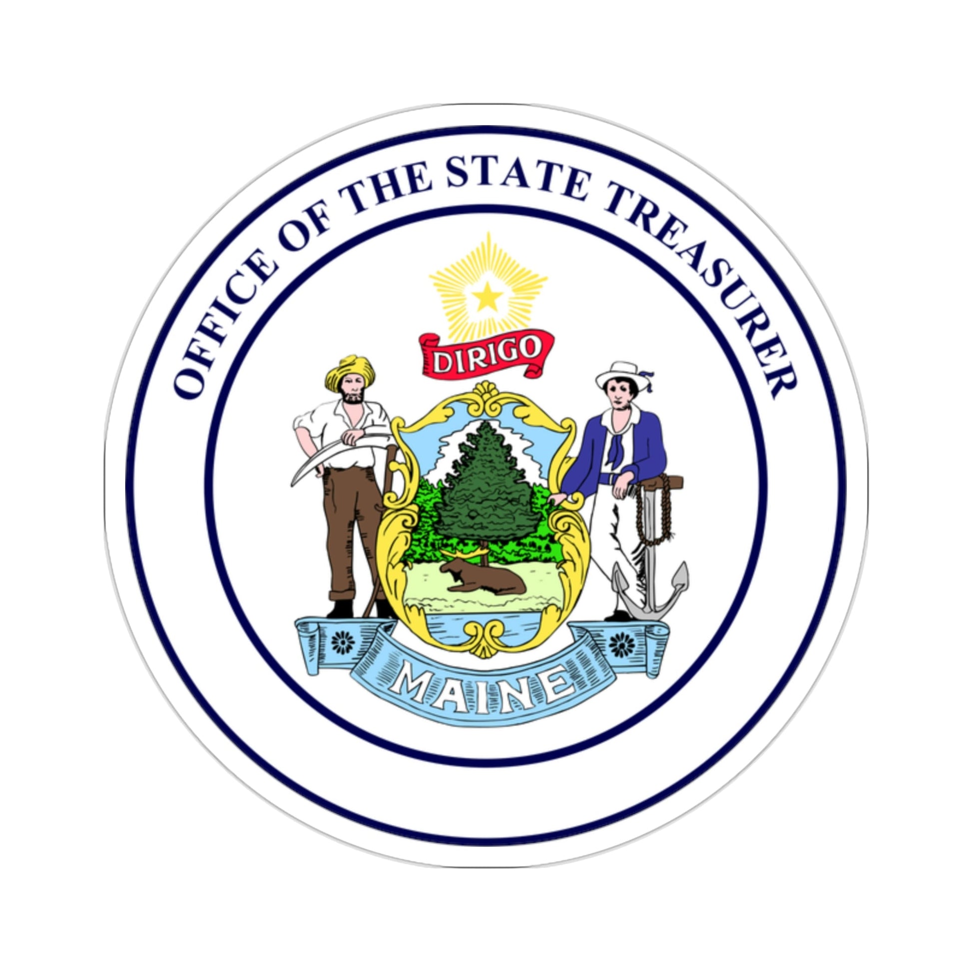 State Treasurer of Maine STICKER Vinyl Die-Cut Decal-2 Inch-The Sticker Space