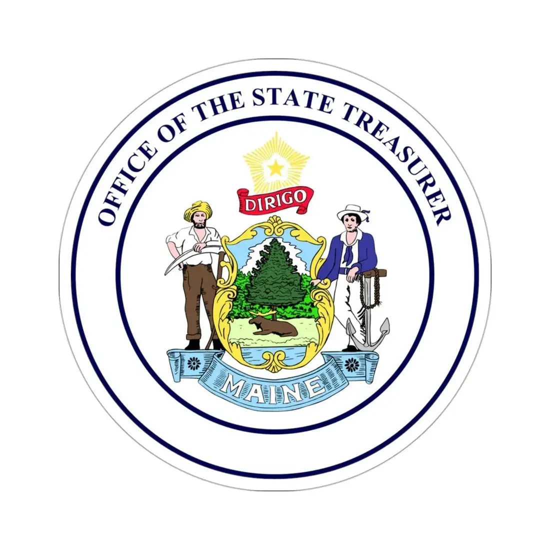 State Treasurer of Maine STICKER Vinyl Die-Cut Decal 3 Inch - The Sticker Space