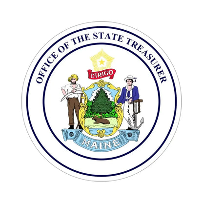 State Treasurer of Maine STICKER Vinyl Die-Cut Decal 3 Inch - The Sticker Space