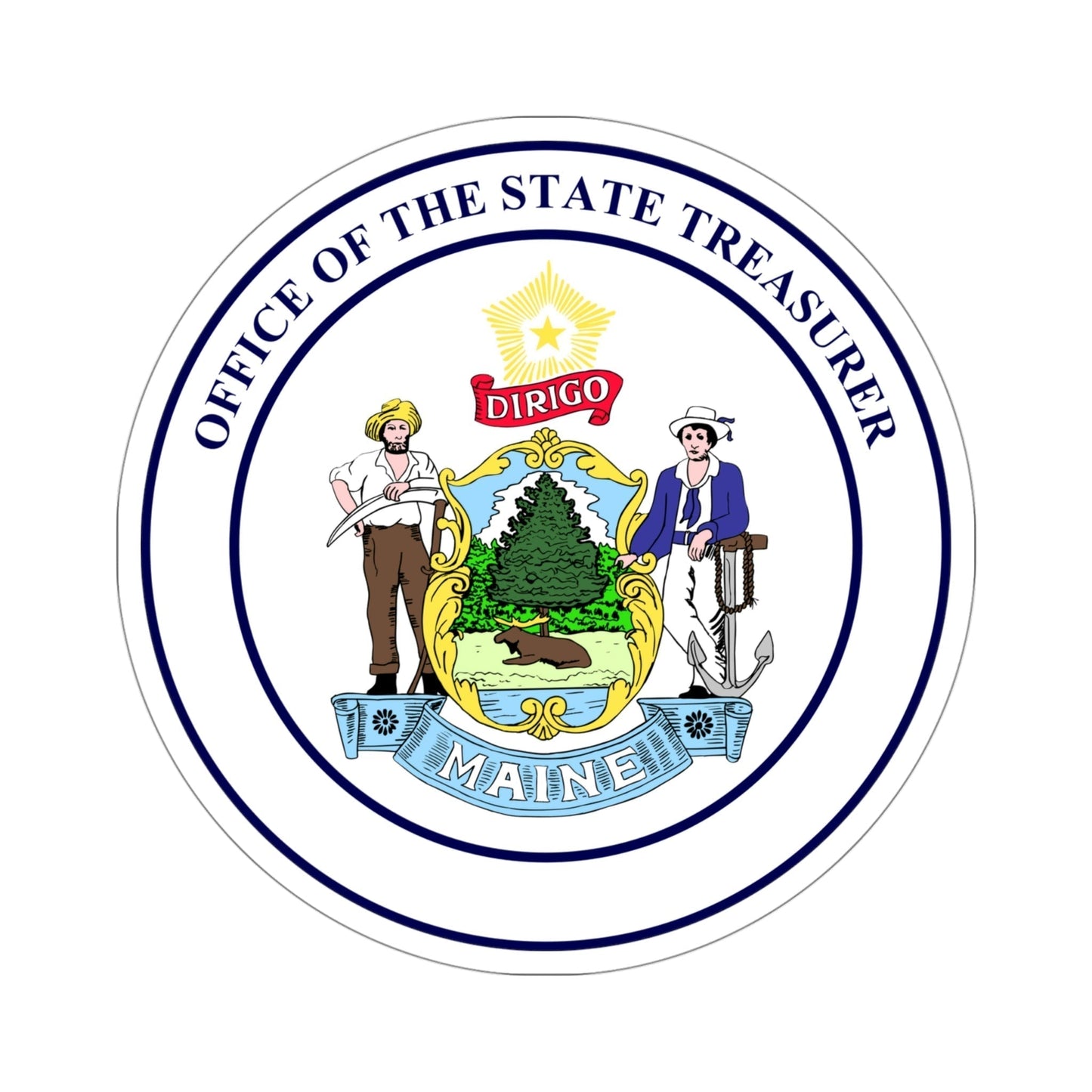 State Treasurer of Maine STICKER Vinyl Die-Cut Decal-4 Inch-The Sticker Space