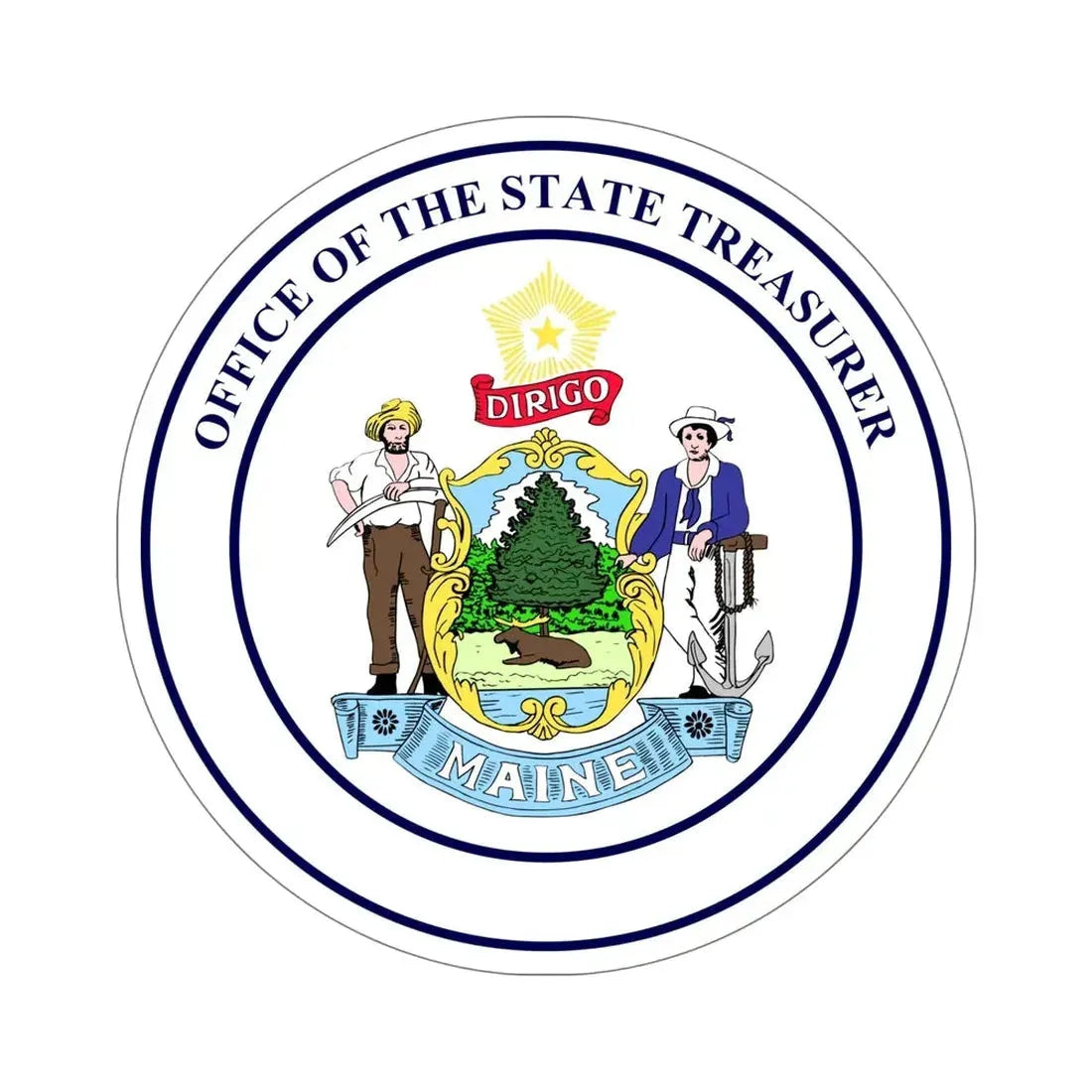 State Treasurer of Maine STICKER Vinyl Die-Cut Decal 6 Inch - The Sticker Space