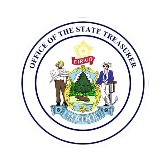 State Treasurer of Maine - STICKER Vinyl Kiss-Cut Decal 2 Inch White - The Sticker Space