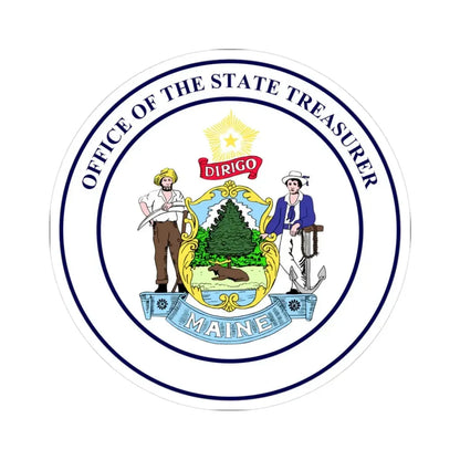 State Treasurer of Maine - STICKER Vinyl Kiss-Cut Decal 3 Inch White - The Sticker Space