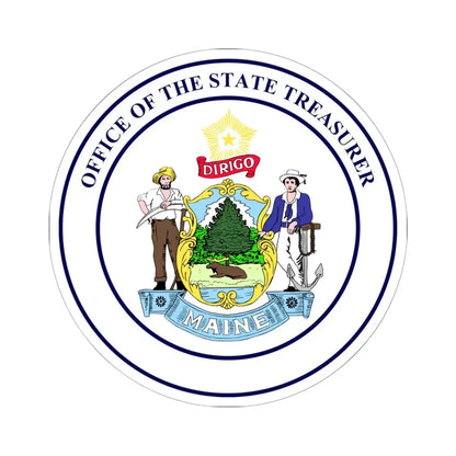 State Treasurer of Maine - STICKER Vinyl Kiss-Cut Decal 6 Inch White - The Sticker Space
