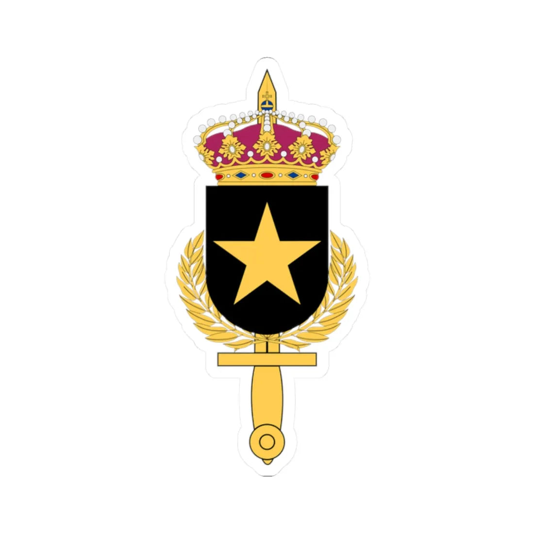 Statens försvarshistoriska museer vapen (Sweden) (Coat of Arms) STICKER Vinyl Kiss-Cut Decal 2 Inch White - The Sticker Space