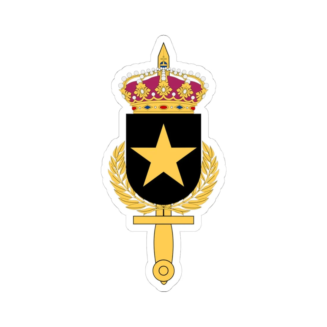 Statens försvarshistoriska museer vapen (Sweden) (Coat of Arms) STICKER Vinyl Kiss-Cut Decal 4 Inch White - The Sticker Space