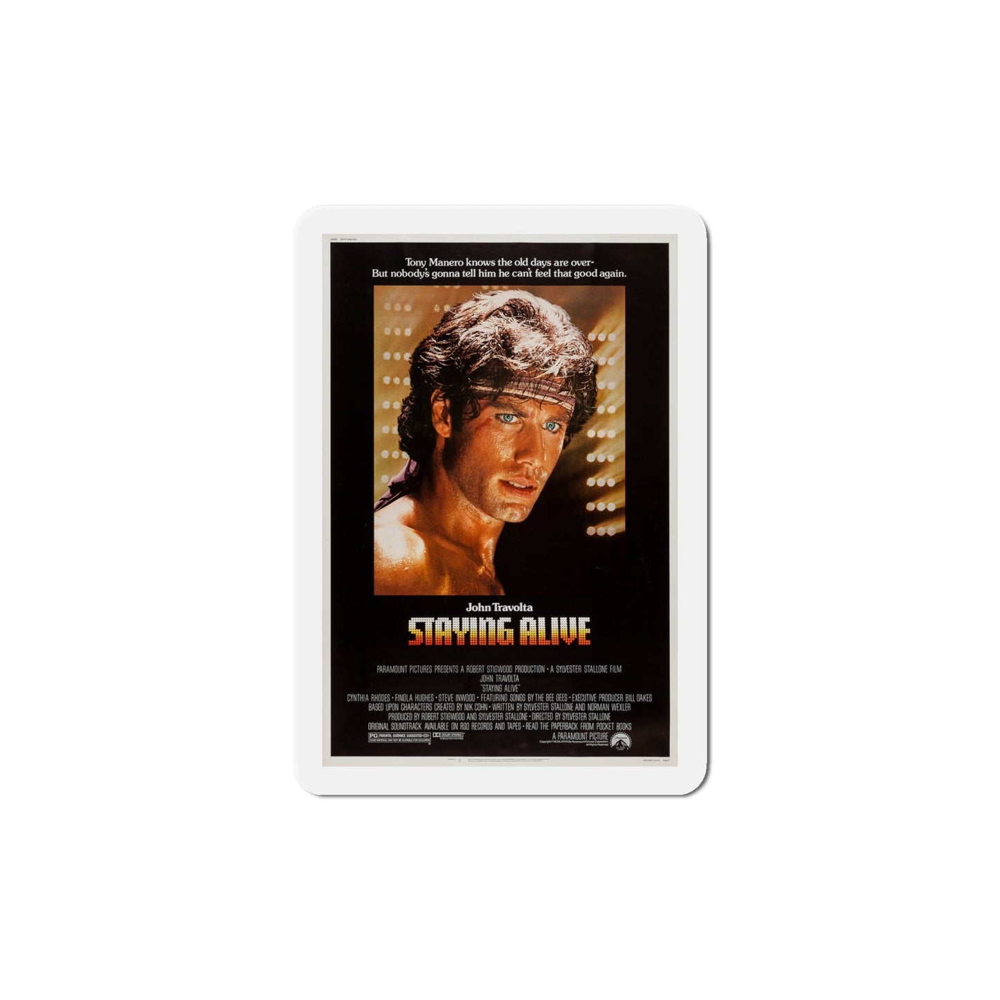 Staying Alive 1983 Movie Poster Die-Cut Magnet-6 × 6"-The Sticker Space