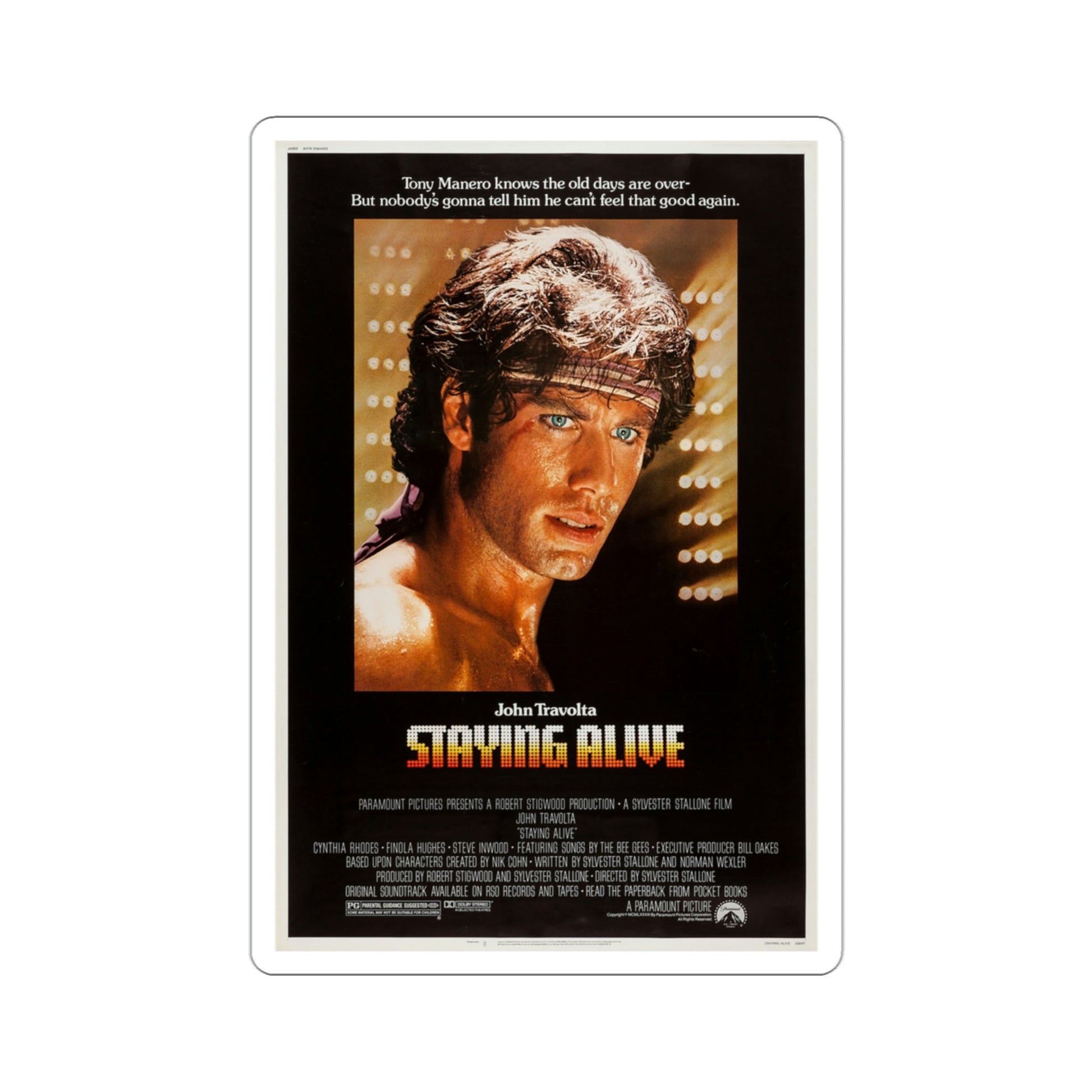 Staying Alive 1983 Movie Poster STICKER Vinyl Die-Cut Decal-3 Inch-The Sticker Space