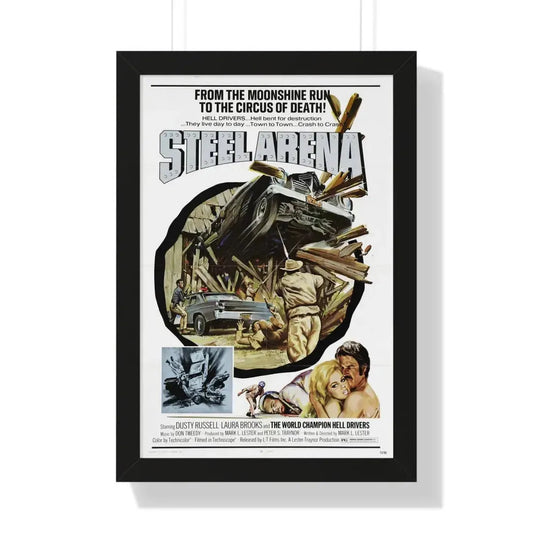 STEEL ARENA 1973 - Framed Movie Poster 16″ x 24″ Black - The Sticker Space