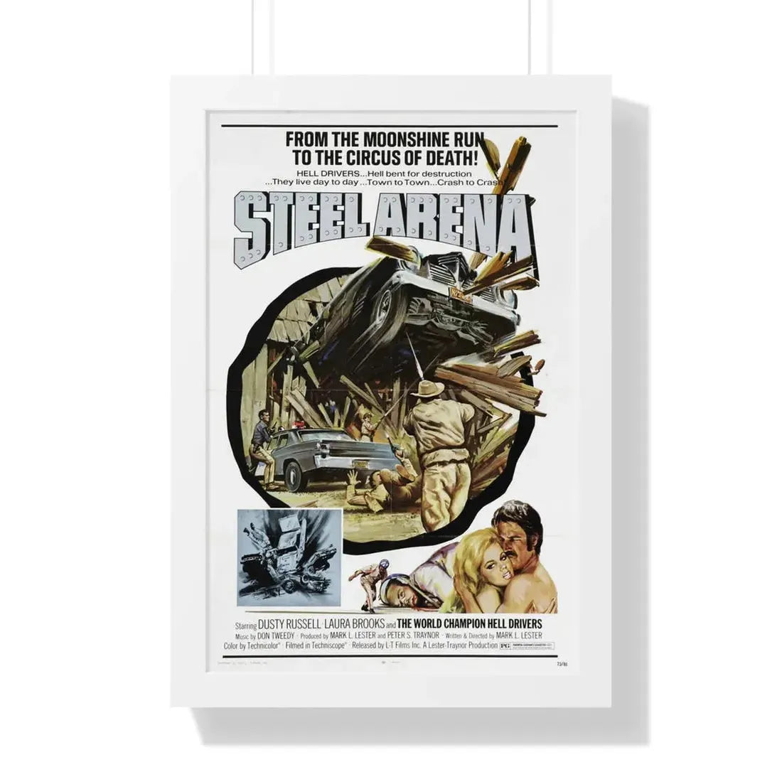 STEEL ARENA 1973 - Framed Movie Poster 16″ x 24″ White - The Sticker Space