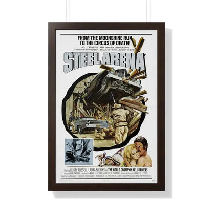 STEEL ARENA 1973 - Framed Movie Poster 20" x 30" Walnut - The Sticker Space