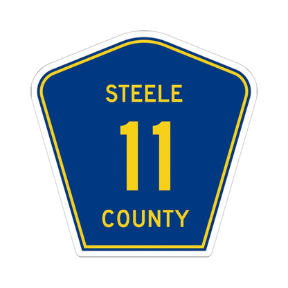 Steele County Route 11 ND (North Dakota) (Road Sign) STICKER Vinyl Kiss-Cut Decal 6 Inch White - The Sticker Space