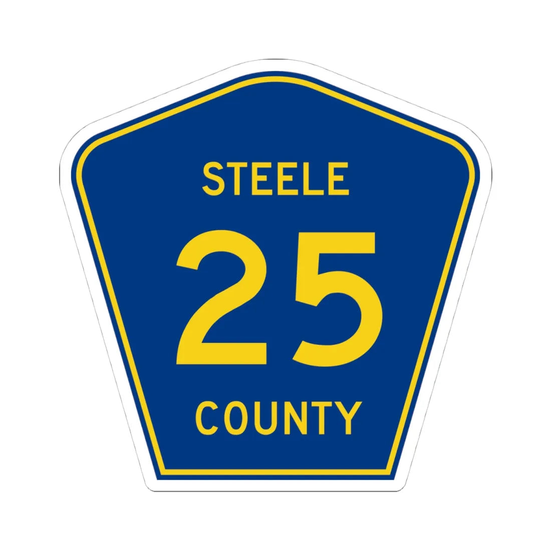 Steele County Route 25 ND (North Dakota) (Road Sign) STICKER Vinyl Kiss-Cut Decal 4 Inch White - The Sticker Space