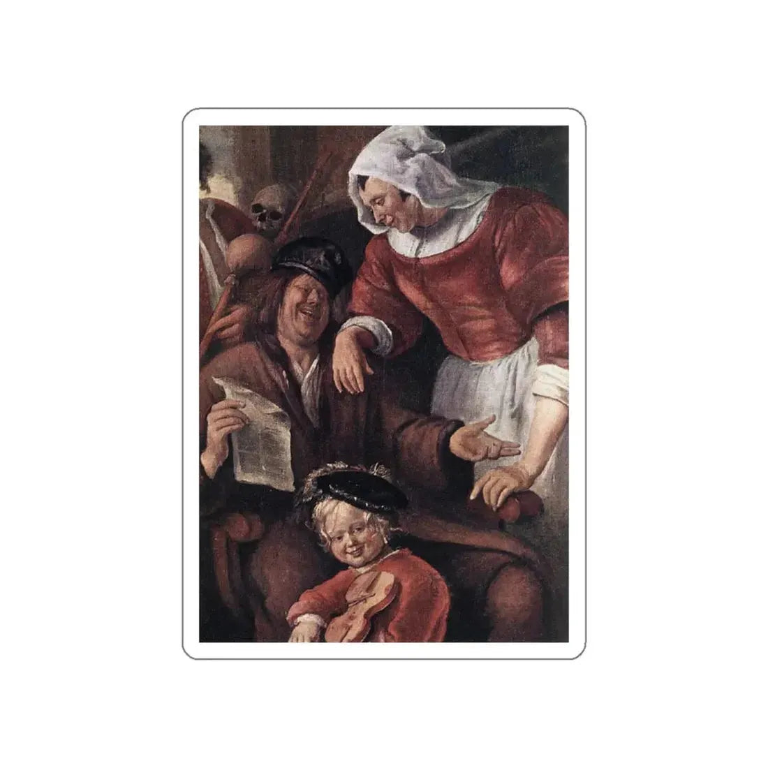 STEEN, Jan - A Merry Party (detail) (Artwork) STICKER Vinyl Die-Cut Decal White Die-Cut 4 Inch - The Sticker Space