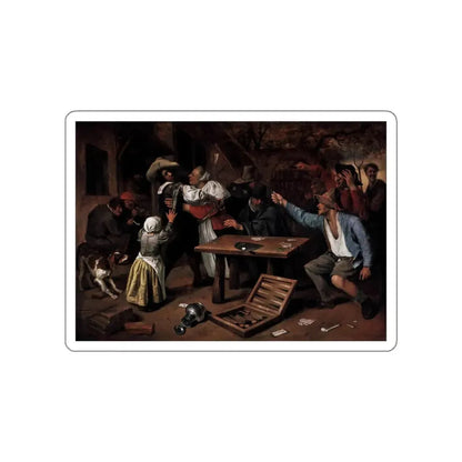 STEEN, Jan - Argument over a Card Game (Artwork) STICKER Vinyl Die-Cut Decal White Die-Cut 3 Inch - The Sticker Space