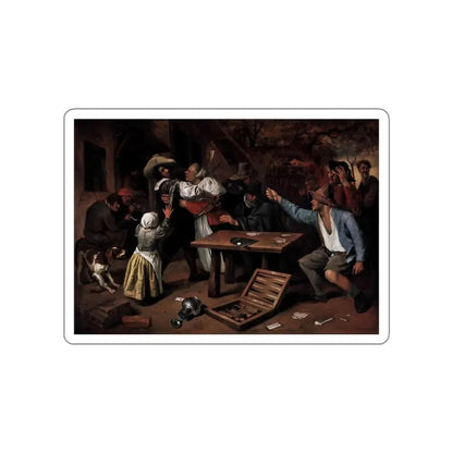 STEEN, Jan - Argument over a Card Game (Artwork) STICKER Vinyl Die-Cut Decal White Die-Cut 5 Inch - The Sticker Space