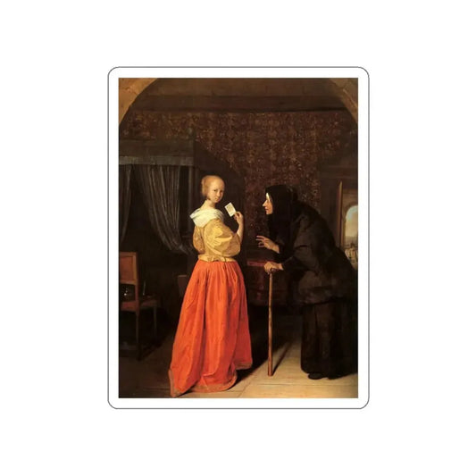 STEEN, Jan - Batsheba Receiving David's Letter (Artwork) STICKER Vinyl Die-Cut Decal White Die-Cut 2 Inch - The Sticker Space