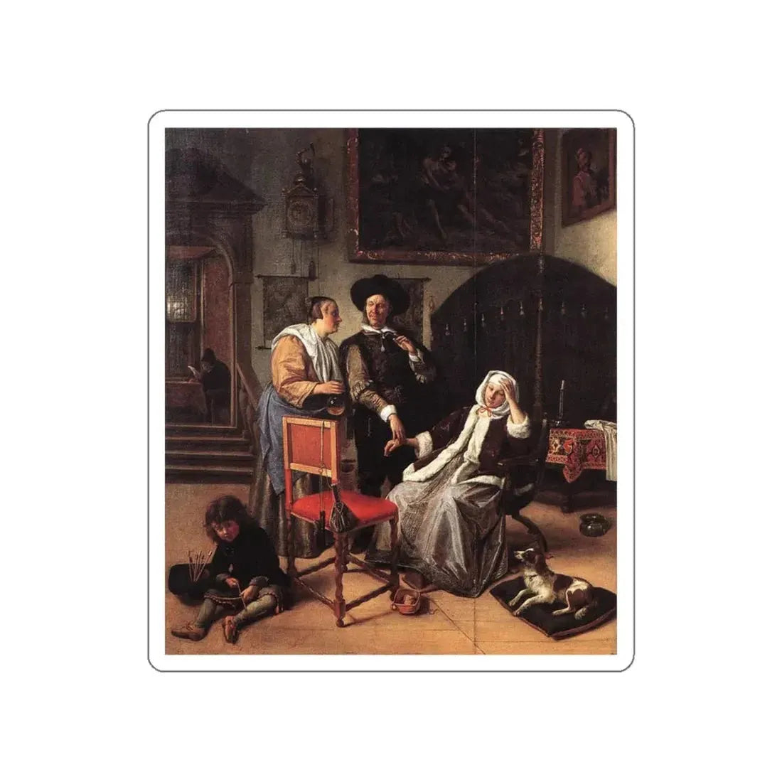 STEEN, Jan - Doctor's Visit (Artwork) STICKER Vinyl Die-Cut Decal White Die-Cut 4 Inch - The Sticker Space