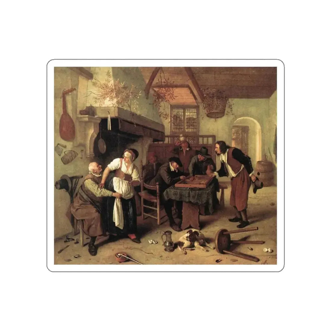 STEEN, Jan - In the Tavern (Artwork) STICKER Vinyl Die-Cut Decal White Die-Cut 2 Inch - The Sticker Space