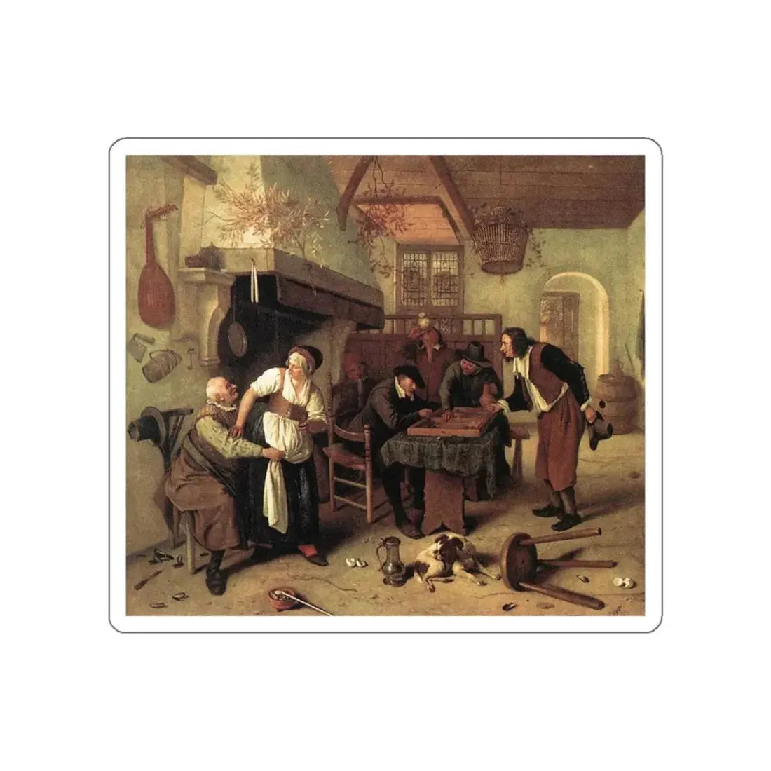 STEEN, Jan - In the Tavern (Artwork) STICKER Vinyl Die-Cut Decal White Die-Cut 4 Inch - The Sticker Space