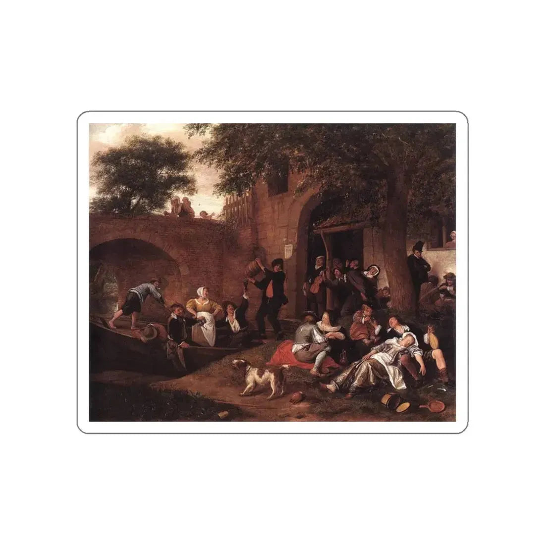 STEEN, Jan - Leaving the Tavern (Artwork) STICKER Vinyl Die-Cut Decal White Die-Cut 3 Inch - The Sticker Space