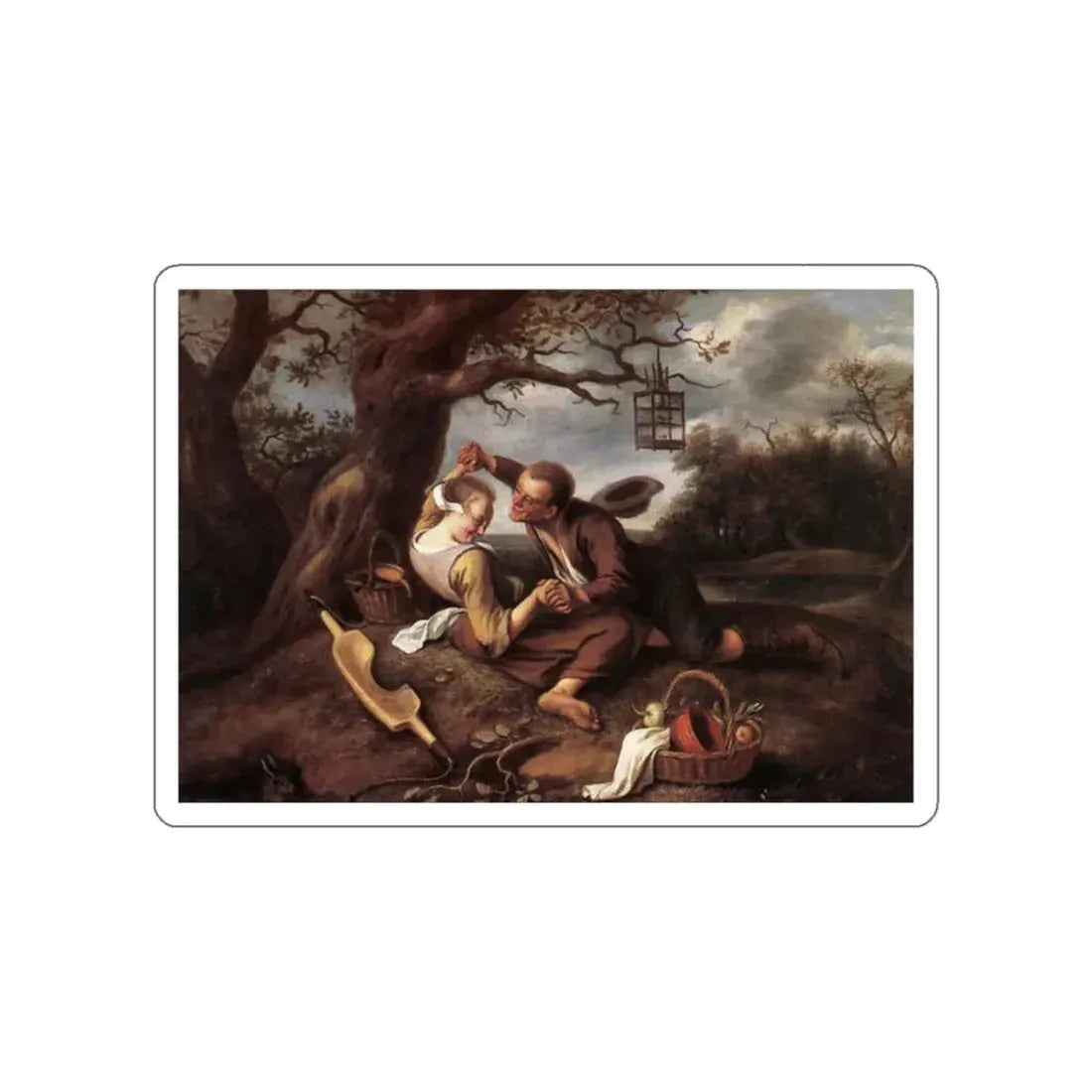 STEEN, Jan - Merry Couple (Artwork) STICKER Vinyl Die-Cut Decal White Die-Cut 2 Inch - The Sticker Space