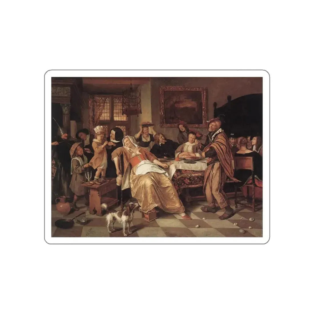 STEEN, Jan - The Bean Feast (Artwork) STICKER Vinyl Die-Cut Decal White Die-Cut 6 Inch - The Sticker Space