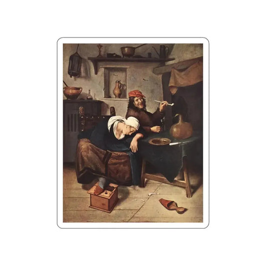 STEEN, Jan - The Drinker (Artwork) STICKER Vinyl Die-Cut Decal White Die-Cut 2 Inch - The Sticker Space