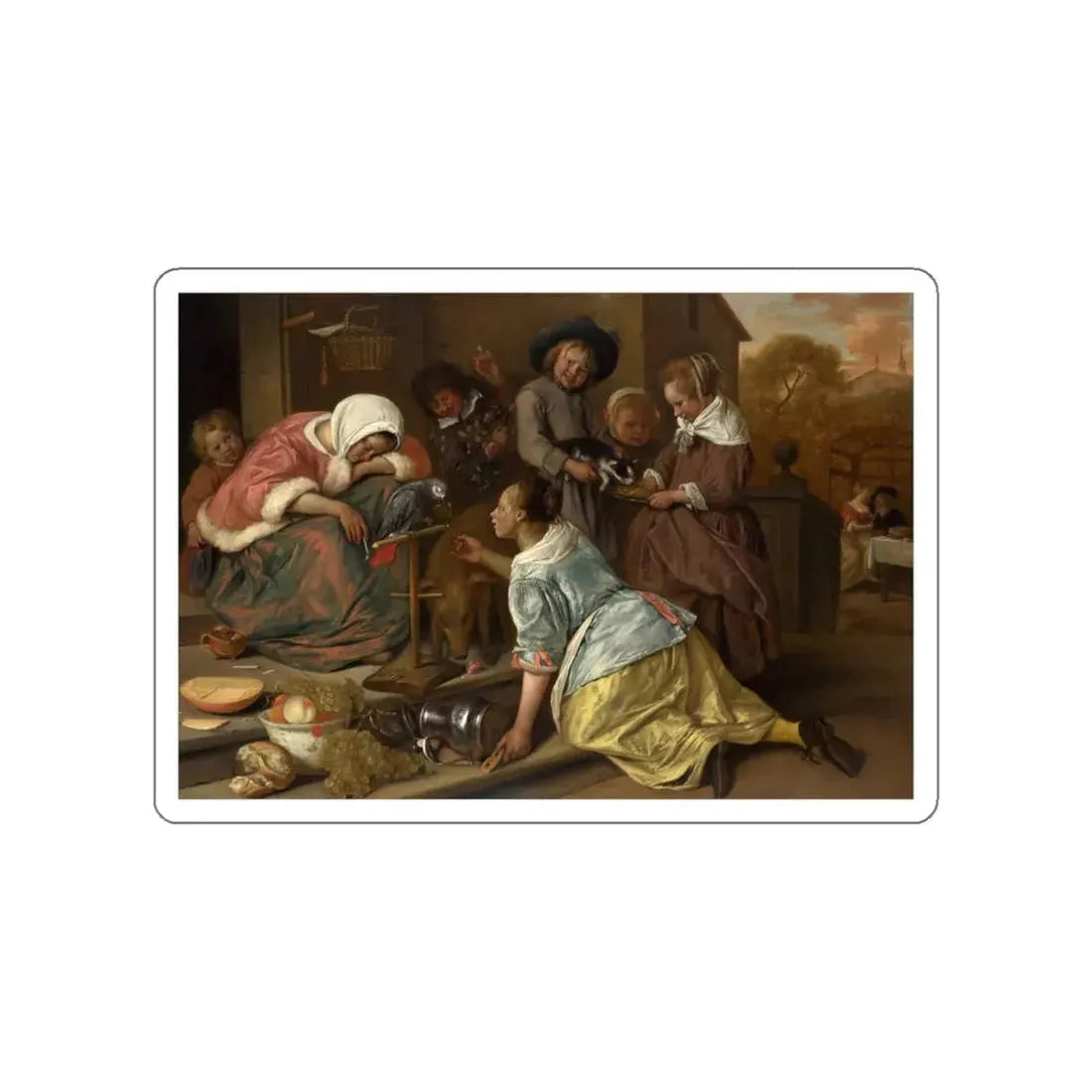 STEEN, Jan - The Effects of Intemperance (Artwork) STICKER Vinyl Die-Cut Decal White Die-Cut 5 Inch - The Sticker Space