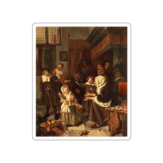 STEEN, Jan - The Feast of St Nicholas (Artwork) STICKER Vinyl Die-Cut Decal White Die-Cut 2 Inch - The Sticker Space