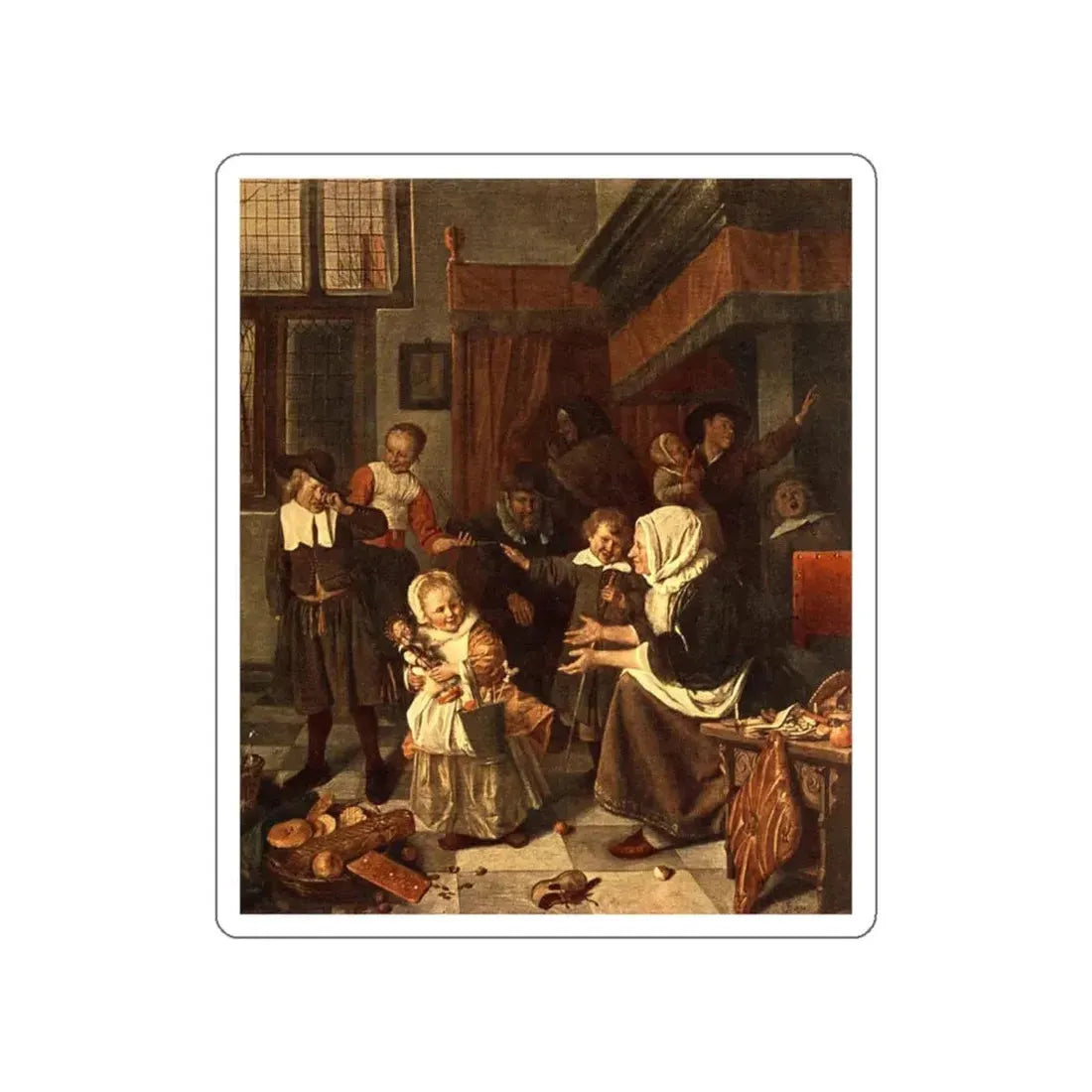 STEEN, Jan - The Feast of St Nicholas (Artwork) STICKER Vinyl Die-Cut Decal White Die-Cut 5 Inch - The Sticker Space